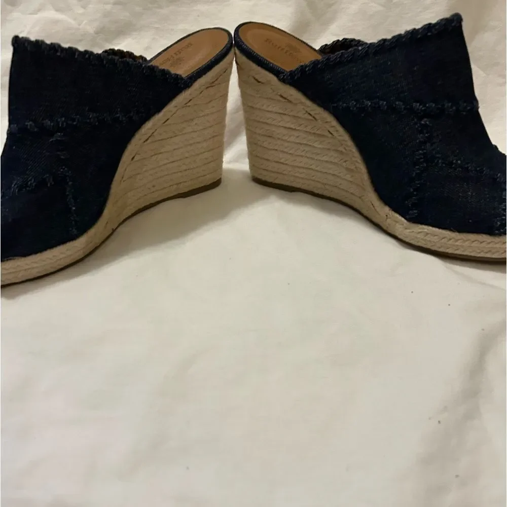 NWOT Ruff Hewn Denim Wedge Style Heel Clog Slip On Summer 9.5 never worn